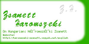 zsanett haromszeki business card